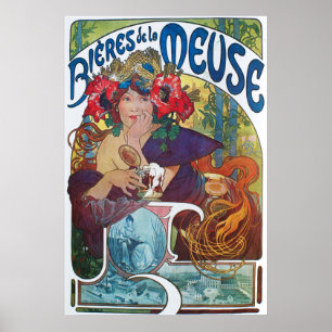 Bieres de la Meuse, Mucha Poster
