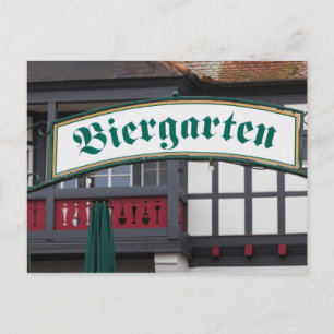 Biergarten sign, Germany Postcard