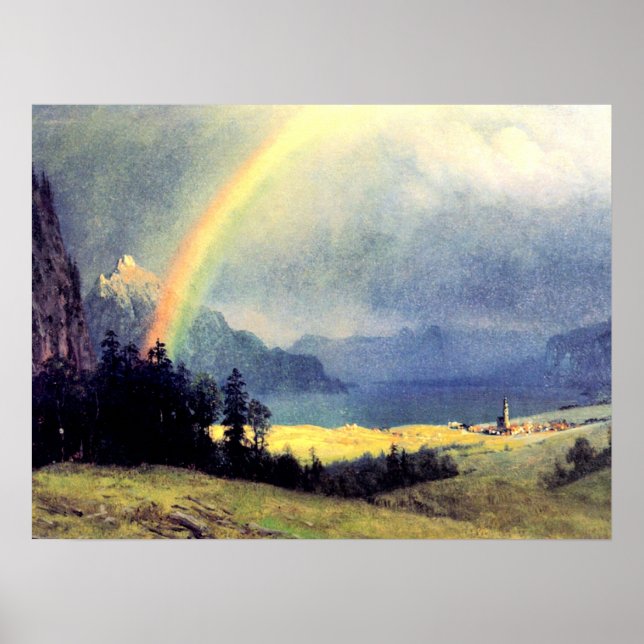 Bierstadt - After the Shower, fine art painting, Poster (Front)