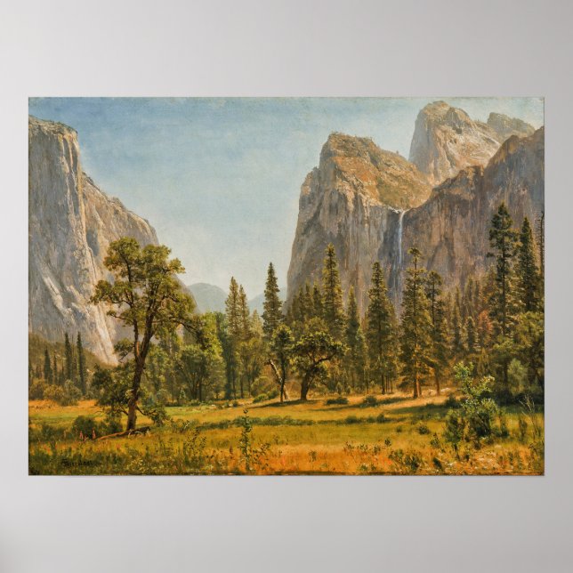 Bierstadt - Bridal Veil Falls Yosemite Valley Poster (Front)