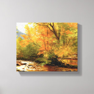 Bierstadt - Brook in Woods, landscape Canvas Print