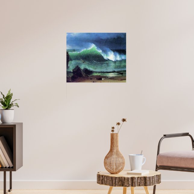 Bierstadt - Emerald Sea, fine art painting, Poster (Living Room 3)