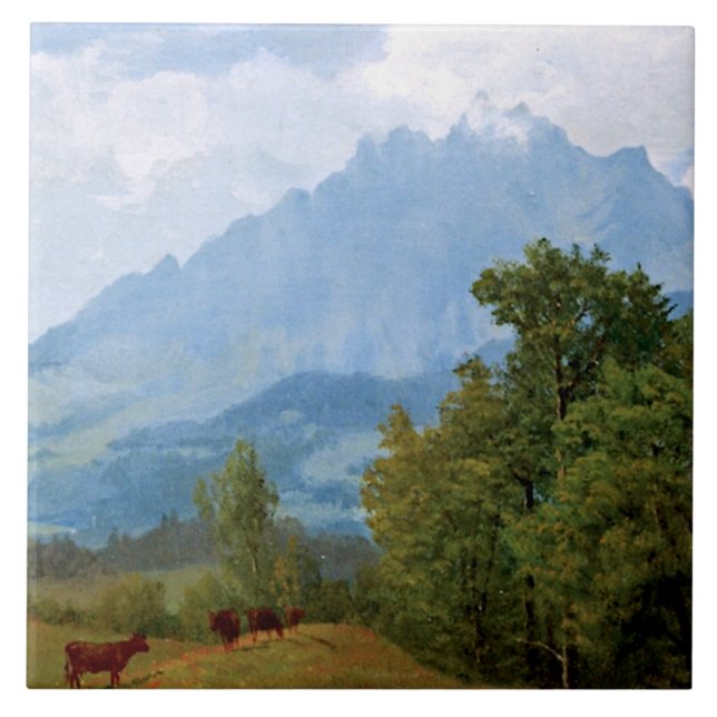 Bierstadt - Mount Pilatus Ceramic Tile (Front)