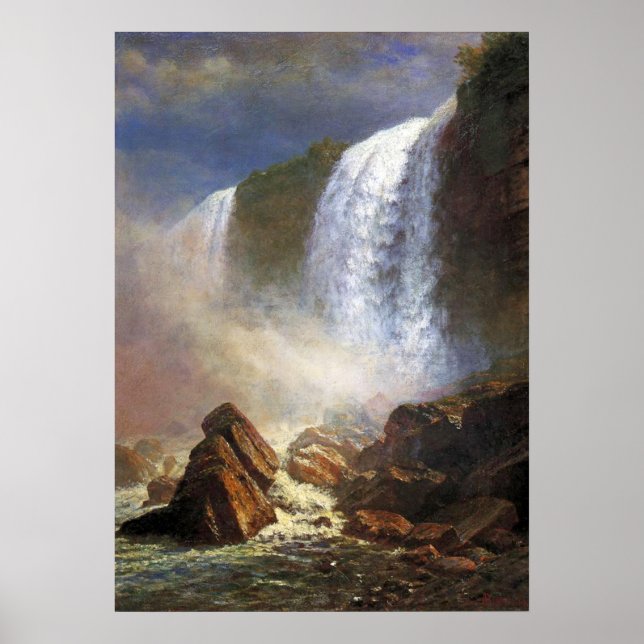 Bierstadt Niagara Falls Painting Poster (Front)