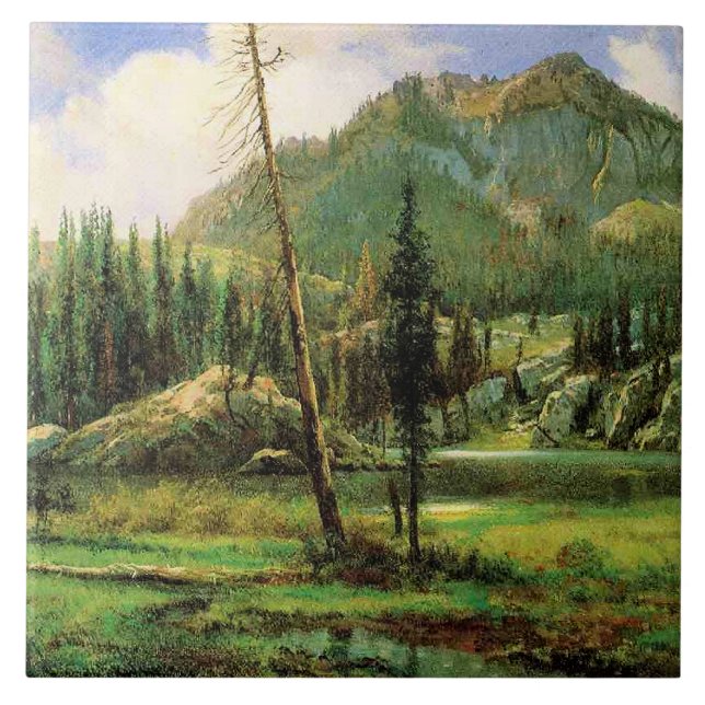 Bierstadt - Sierra Nevada Mountains, Ceramic Tile (Front)
