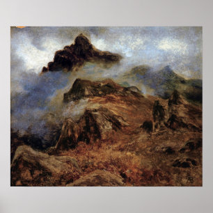Bierstadt - Study Of Rocky Mountains Poster