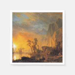 Bierstadt Sunset in the Rockies Painting Napkin