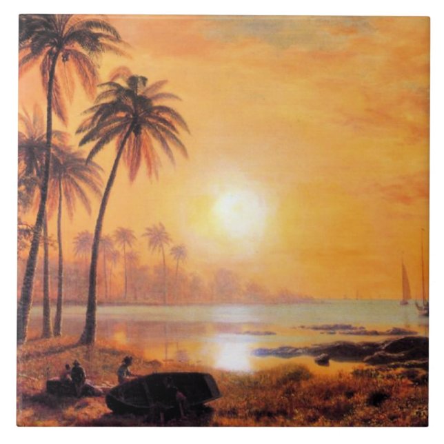 Bierstadt - Tropical Landscape Ceramic Tile (Front)