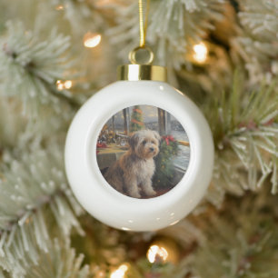 Biewer Terrier Christmas Cruise: Pawsome Holiday  Ceramic Ball Christmas Ornament