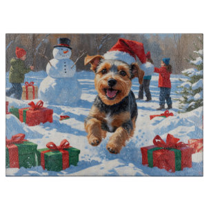 Biewer Terrier Christmas Festive Snow Scene  Cutting Board