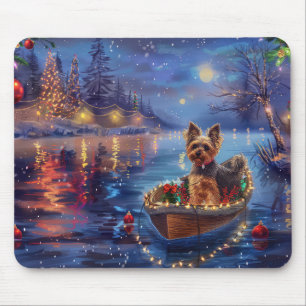 Biewer Terrier Christmas Festive Voyage Mouse Pad