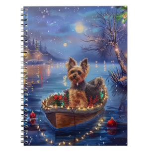 Biewer Terrier Christmas Festive Voyage Notebook