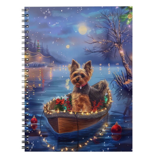 Biewer Terrier Christmas Festive Voyage Notebook (Front)