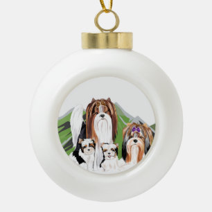 Biewer Terrier Christmas Ornament