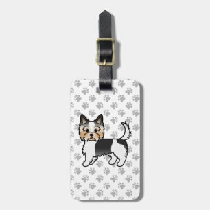 Biewer Terrier Cute Cartoon Dog & Custom Text Luggage Tag