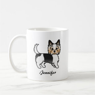 Biewer Terrier Cute Cartoon Dog & Name Coffee Mug