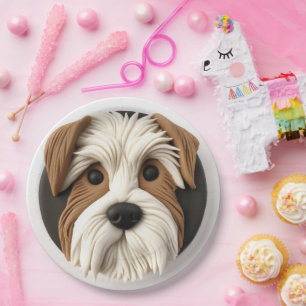 Biewer Terrier Dog 3D Inspired Paper Plate