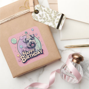 Biewer Terrier Dog Colourful  Square Sticker