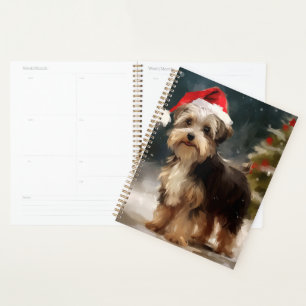 Biewer Terrier Dog in Snow Christmas  Planner