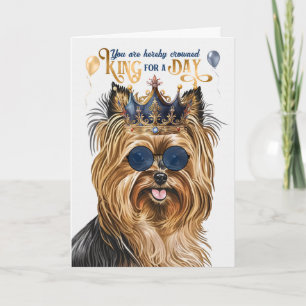 Biewer Terrier Dog King for Day Funny Birthday Card