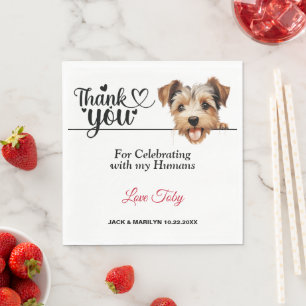 Biewer Terrier Dog Photo Wedding Napkins