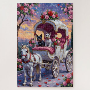 Biewer Terrier Dog Valentine's Day Jigsaw Puzzle