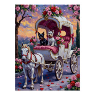 Biewer Terrier Dog Valentine's Day Poster