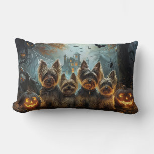 Biewer Terrier Halloween Night Doggy Delight Lumbar Cushion