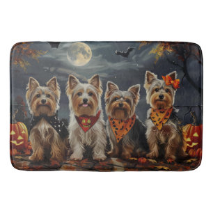 Biewer Terrier Halloween Spooky  Bath Mat