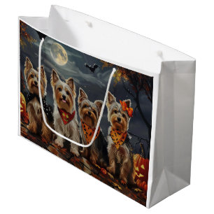 Biewer Terrier Halloween Spooky Large Gift Bag