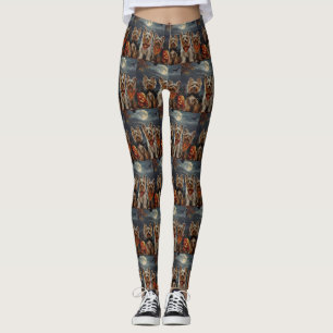 Biewer Terrier Halloween Spooky Leggings