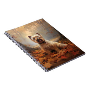 Biewer Terrier in Autumn Leaves Fall Inspire Notebook