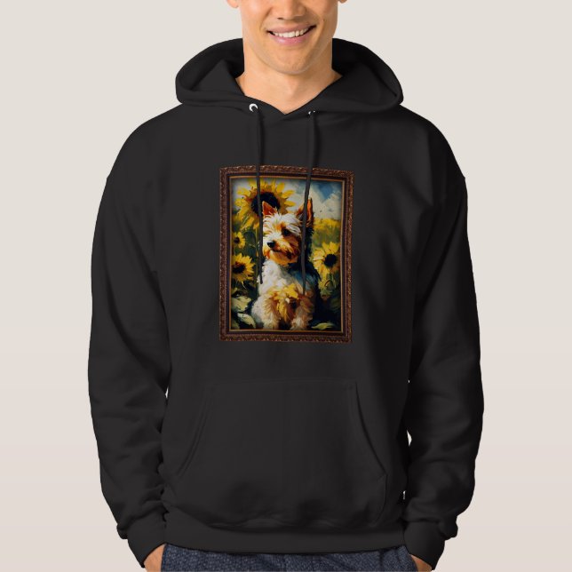 Biewer Terrier Painting Sunflower Flower Mom Women Hoodie (Front)