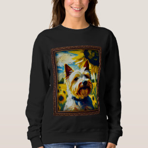 Biewer Terrier Painting Sunflower Flower Mom Women Sweatshirt