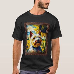 Biewer Terrier Painting Sunflower Flower Mum Women T-Shirt