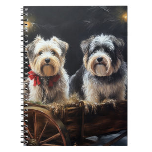 Biewer Terrier Snowy Sleigh Christmas Decor Notebook