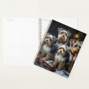 Biewer Terrier Snowy Sleigh Christmas Decor Planner