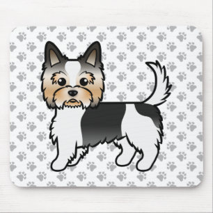 Biewer Terrier / Yorkie Cute Cartoon Dog & Paws Mouse Pad