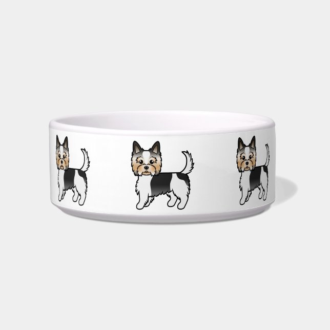 Biewer Terrier Yorkshire Terrier Cute Cartoon Dogs Bowl (Front)