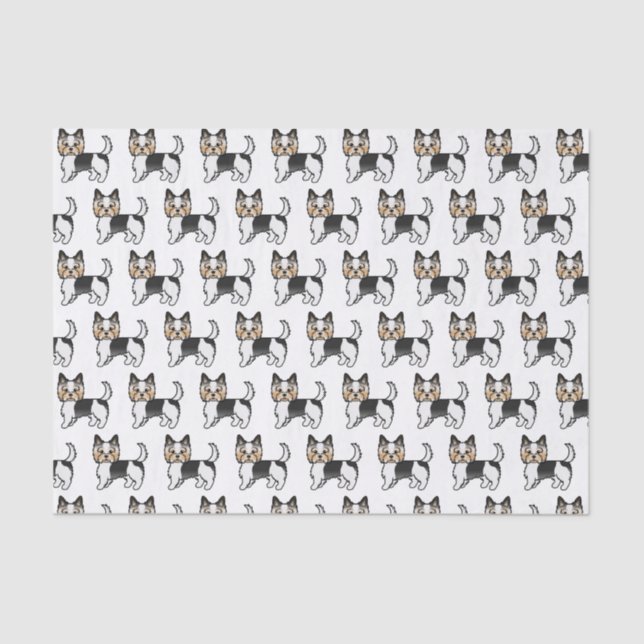 Biewer Terrier Yorkshire Terrier Cute Dog Pattern Tissue Paper (Front)