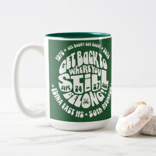 Big 16 oz Coffee Mug: Green and White Two-Tone Coffee Mug
