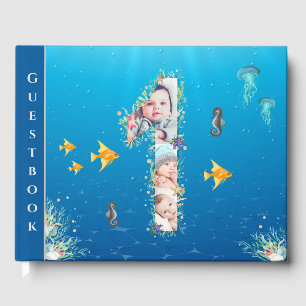 Big 1st Birthday Under The Sea Collage Photo Guest Book