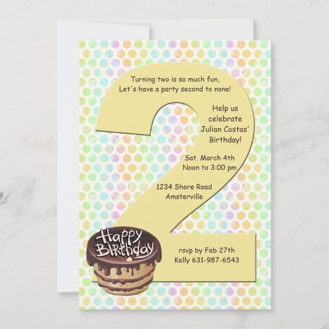 Big 2 Birthday Party Invitation (Front)