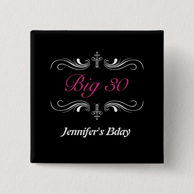 Big 30 15 cm square badge (Front)