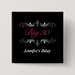 Big 30 15 cm square badge