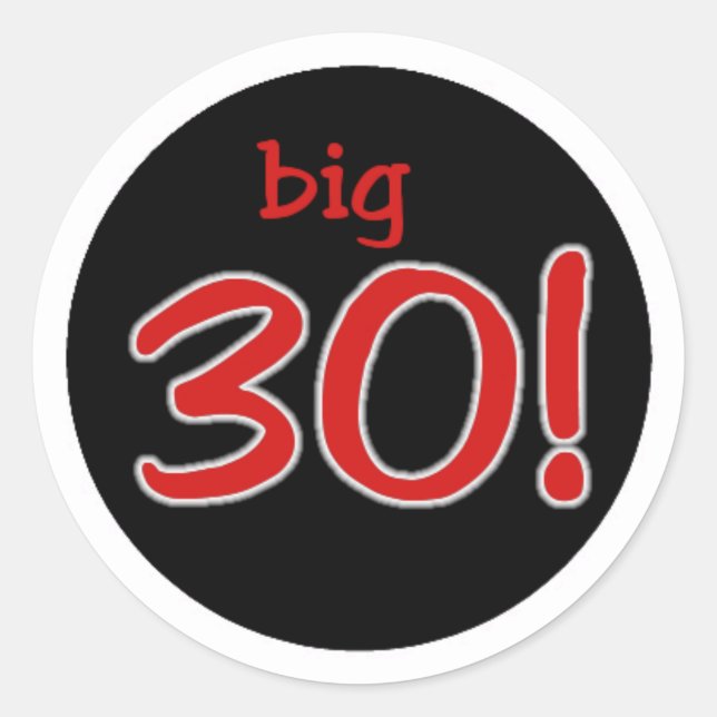 Big 30 classic round sticker (Front)