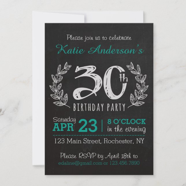 Big 30th Birthday Invitation (Front)