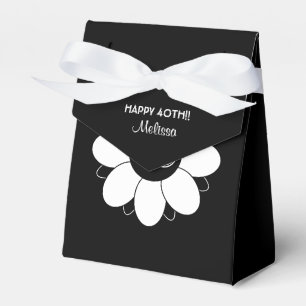 Big 40 Birthday Party Floral Design Pattern Black Favour Box