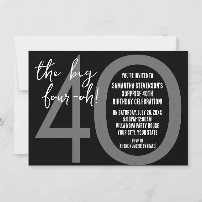 Big 4-0 Birthday Party Invitations (Front)