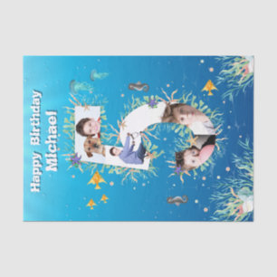 Big 5th Under The Sea Birthday Photo Collage Tissue Paper